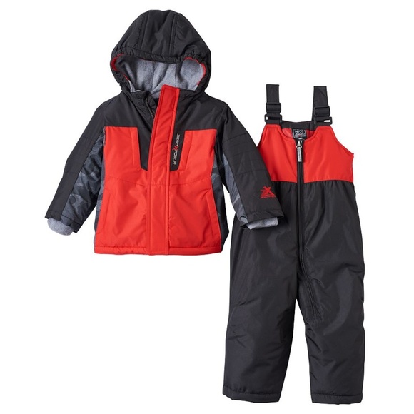 ZeroXposur Coat & Snow Bibs Boy's 12 months Black Red New